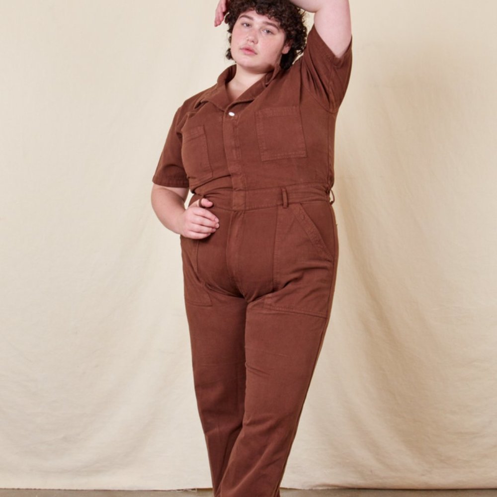Big Bud Press Fudgesicle Brown Short Sleeve Jumpsuit - 5XL